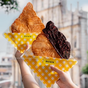 Custom <strong>Grease</strong> Proof Sandwich Bag White Kraft Paper Food Packaging Logo Printed Recycled Takeaway Food Flat Croissant Bag - Product Image 1