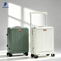 Valise cabine à ouverture frontale avec serrure à empreintes digitales, chargement USB, coque rigide, roulettes, pour voyages d'affaires