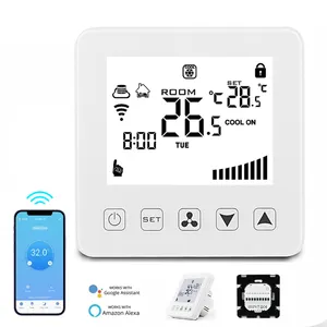 Smart Wi-Fi Czarny wifi thermostat central air conditioning for fan coil units cooling system AC