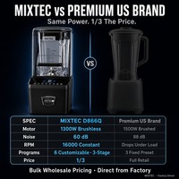 Blender commercial personnalisé OEM, marque privée - 1/3 du prix de Blendtec, mêmes spécifications, moteur DC, lame en acier inoxydable 420, garantie de 3 ans