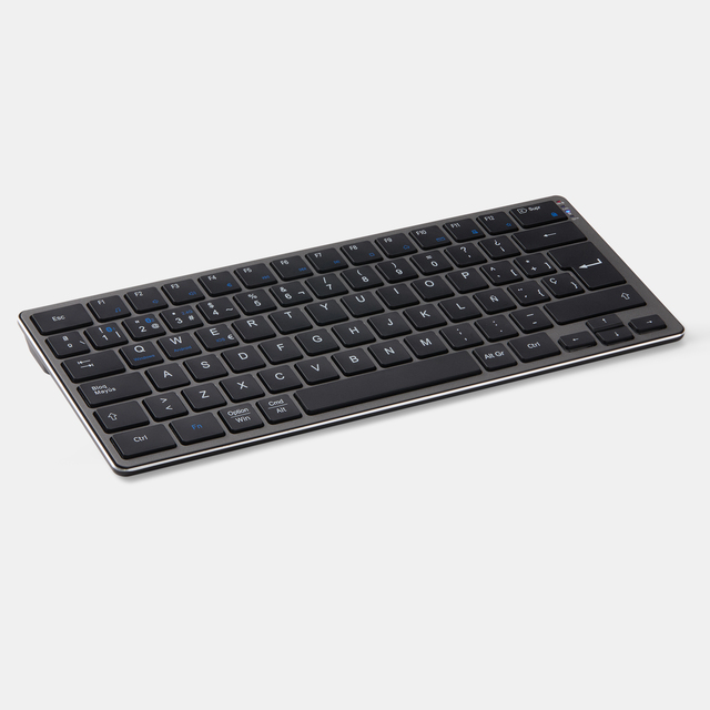 New 2.4G Wireless Aluminum Alloy Ultra Slim Compact Keyboard Media Hotkeys 78 Keys Scissor Switch USB-C Rechargeable Plug Play