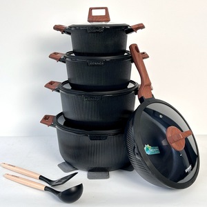 Ensemble de 15 ustensiles de cuisine antiadhésifs, ustensiles de cuisine en aluminium moulé sous pression en pierre de blé, ensemble d'ustensiles de cuisine pour la maison - Product Image 1