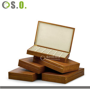 Custom Multi Shape Velvet Inside Ring Earring Solid Wood Jewelry <b>Wooden</b> Gift Box - Product Image 4