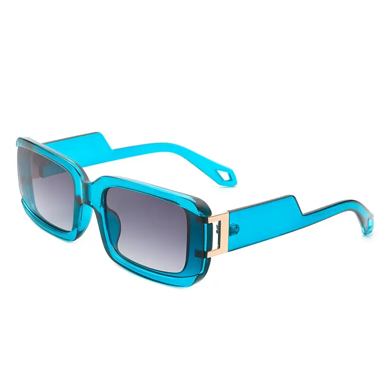 2024 공장 패션 새로운 젤리 컬러 레트로 박스 UV400 남성과 여성을위한 불규칙한 발 유행 선글라스