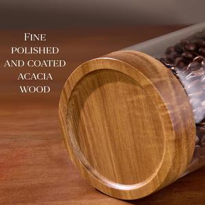 Decorative Airtight <b>Kitchen</b> <b>Jar</b> Food <b>Storage</b> <b>Jar</b> Borosilicate Glass Canister Set With Bamboo Wooden Lid - Product Image 2