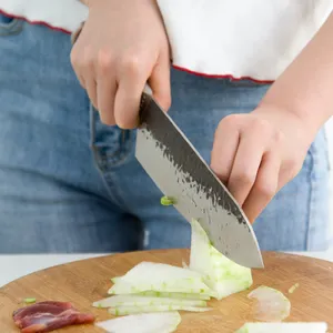 Lâmina de aço alemã para chef, faca de cozinha com cabo de madeira de ébano, faca preta de 8 polegadas para fatiar carne e legumes, camada preta