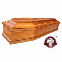 Ataúd Funerario de Estilo Europeo con Patrón Tridimensional y Diseño Lateral de Jesús, Madera Sólida, Tamaño Personalizable