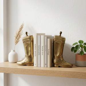 Sujetalibros de Metal con Forma de Zapatos en Latón Pulido AK, Sujetalibros Decorativos Modernos para Mesa, Sala de Estar, Hogar y Oficina - Product Image 2