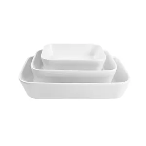 UNICASA White Ceramic Back geschirr Set Backformen Pfanne Nordic Pan Backset Rechteck Back geschirr Set Backblech