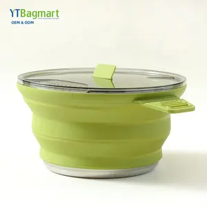 Ngoài trời Silicone gấp Ấm đun nước trà nóng cầm tay nấu ăn nồi