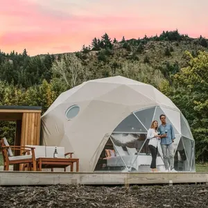 2023 निविड़ अंधकार और fireproof glamping होटल गुंबद तम्बू geodesic डेरा डाले हुए घर सहारा