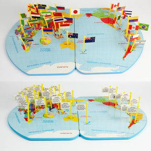 Juguete educativo de madera para niños con la bandera <span class=keywords><strong>nacional</strong></span> Bebé Geografía cognitiva Mapa del mundo ruso - Product Image 5
