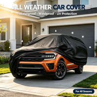 Housse de voiture universelle Kaxinfeng en polyester imperméable avec protection contre les UV et les rayures, protection contre la poussière et le vent