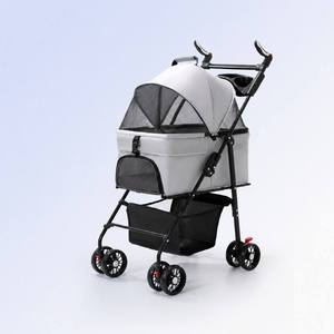 Poussette pour chiens et chats, poussette style ours en peluche pour les sorties, légère et pliable, détachable, pour petits et moyens animaux - Product Image 1