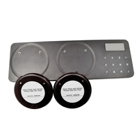 Logo gratuit Cafe Queue Beeper Mini étanche 1 Base 20 Buzzers Vibrant Coaster Sans fil Serveur Système d'appel Pager Restaurant