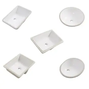 Chaozhou Customizable Oval Rectangular Bathroom Sink White Ceramic Under Counter Wash Basin