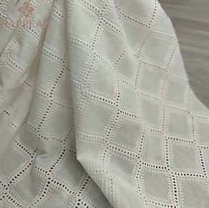 <span class=keywords><strong>Tela</strong></span> de algodón bordada HAPPEAK, telas suaves de algodón bordadas <span class=keywords><strong>a</strong></span> <span class=keywords><strong>cuadros</strong></span> para vestido de novia y ropa formal - Product Image 1