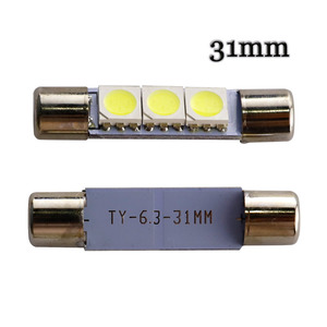 Nouvelles lumières LED universelles pour pare-soleil de voiture, miroir de courtoisie, maquillage, 12V, blanches, Festoon T6.3 <span class=keywords><strong>28MM</strong></span> 31MM 3 SMD 5050 - Product Image 3