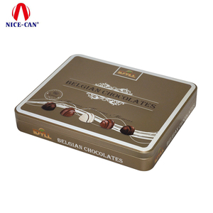 Boîte en fer blanc de chocolat de grande taille, emballage en métal, boîtes carrées de qualité alimentaire avec couvercles - Product Image 3