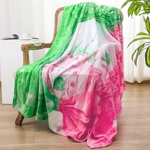 Pink Green Dreamy Castle Flannel <b>Blanket</b> <b>Throw</b> <b>Blanket</b> Nap <b>Blanket</b> Machine Washable Fade Resistant for Bedroom Living Room - Product Image 3