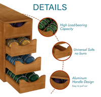 Tiroir de rangement en bois pour capsules de café, support organisateur pour dosettes K-Cup, pour bar à café Nespresso, comptoir de cuisine