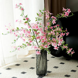 Flores artificiales, arreglo de flores de seda, rosa oscuro, rosa claro, para decoración del hogar, accesorios de boda, alta simulación - Product Image 1