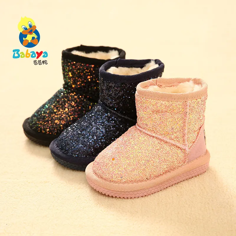 8788 Winter Girls Colorful glitter Suede Boots