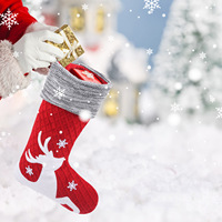 Nouvelles chaussettes de Noël décoratives, chaussettes cadeaux pour enfants, sac cadeau, chaussettes de Noël brodées