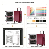 OEM Valise à roulettes 20 pouces 8 roues pour 12 bouteilles (Noir) – Légère, durable, avec serrure TSA, en PC et aluminium, transporteur de vin portable à coque rigide