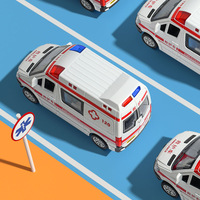 Coche de Juguete de Aleación Fundida a Presión, Ambulancia de Emergencia 120, Simulación Realista, para Niños y Niñas, Set de Coches de Juguete para Médicos