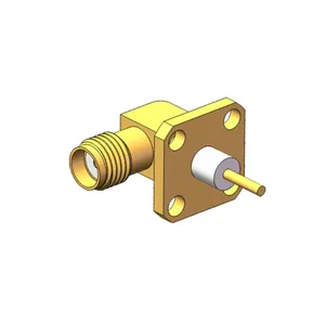 Produsen Diskon Besar 50 Ohm SMA Perempuan Sudut Kanan RF Konektor Coaxial Flange Mount