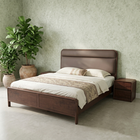 Cadre de lit plateforme en bois massif pour lit double, king ou queen size, design minimaliste, fabricant de meubles pour la maison