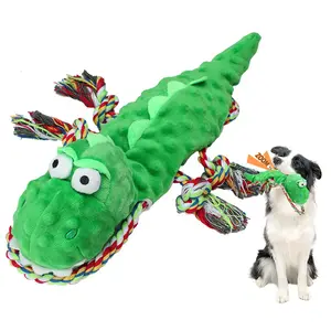 LovePaw 2024 New Dinosaur Tug Of War Pet Toys Tough Plush Dog Chew Toy Interactive Dog Squeaky Toy For Small Medium Large Dogs