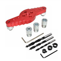 Gabarit de perçage vertical pour trous de poche 6/8/10 mm, localisateur de perçage pour le travail du bois, kit de guidage de perçage auto-centrant pour chevilles en bois, perforateur