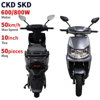 Scooter électrique pour adultes CKD SKD 10 pouces à 2 roues, 600/800W, vitesse 50 km/h, cyclomoteur électrique à vendre
