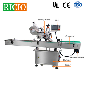 RICIO Automatischer Hochpräzisions-Einseitiger Selbstklebender Etikettierer Flachdeckel-Etikettiermaschine für Glasflaschen Lebensmittel - Product Image 2