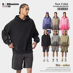 <span class=keywords><strong>Skye</strong></span> Vêtements pour hommes 420G Washed Dyed Sweatshirt American Retro Style Heavyweight 100% Cotton Trendy Brand DTG Printing Puff - Product Image 4