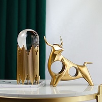Décoration intérieure moderne pour la maison, table de salon, accessoires en forme de cerf doré, autres décorations de luxe en boule de cristal, décoration pour la maison