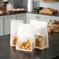 Sac d'emballage de pain en plastique PE recyclable de qualité alimentaire conception transparente fenêtre de cuisson poignée Flexiloop pour Sushi Toast Dim Sum
