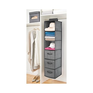 Organisateur de placard suspendu moderne à 6 étagères en tissu non tissé, pliable et extensible, mobilier de maison économique pour salon - Product Image 2