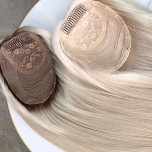 Lụa Cơ Sở Tóc Topper 100% Trinh Nữ Châ<span class=keywords><strong>u</strong></span> Â<span class=keywords><strong>u</strong></span> Tóc Con Người Mảnh Tóc Vàng Mà<span class=keywords><strong>u</strong></span> Do Thái Clip Trong Topper Với Lụa Hàng Đầ<span class=keywords><strong>u</strong></span> - Product Image 5