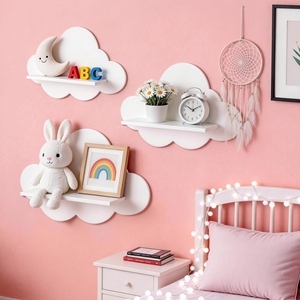 Étagère murale en plastique non pliable, style nuage de dessin animé, à une seule couche, non perforée, pour usage domestique - Product Image 6