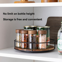 Étagère de rangement multifonctionnelle portable en bois massif, plateau tournant moderne pour les bouteilles d'assaisonnement de cuisine, les cosmétiques