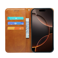 Étui portefeuille en cuir magnétique robuste pour iPhone 18 Pro Max 17 17e 16 16e 15 14 avec porte-cartes et fonction livre