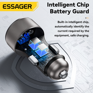 Cargador de Coche ESSAGER ES-CC23 de 36W con 2 Puertos USB-<span class=keywords><strong>A</strong></span> y Pantalla LED, Compatible con <span class=keywords><strong>iPhone</strong></span>, Cargador USB para Coche para Teléfonos Android con USB-C - Product Image 5