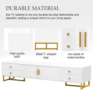 Modern Mid-Century Living Room TV Stand 65+ Inch Entertainment Center Media Console <b>Table</b> with Storage <b>Adjustable</b> Design - Product Image 4