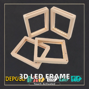Cadre photo LED en bois, lampe de nuit 3D, cadre photo en acrylique DIY, cadre lumineux en bois massif pour la décoration de la maison et les cadeaux - Product Image 3