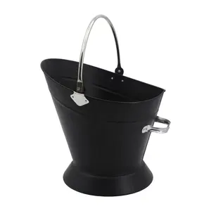Fireplace Wood Pellet Container Metal Ash Bucket Coal Bucket Pellet Bucket for Charcoal