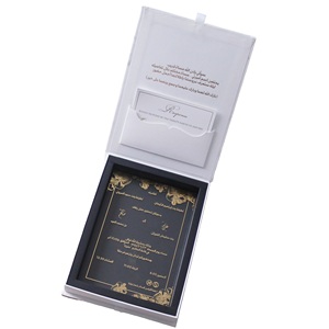 Boîte de poche en acrylique transparente avec impression personnalisée de marbre blanc et noir, couverture rigide, pour <span class=keywords><strong>invitation</strong></span> de mariage, souvenir d'entreprise, cadeau - Product Image 4