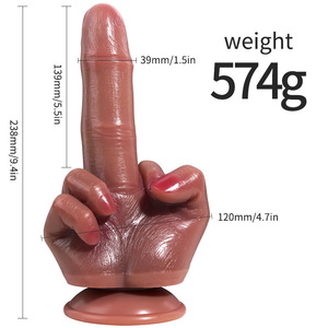 Enorme Zachte Siliconen Dick Dildo Middelvinger Spoof Grote Zuignap Anale Plug Gay Kunstmatige Penis Dildo 'S Productcategorie - Product Image 4